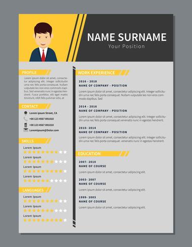 381x490 Simple Corporate Resume