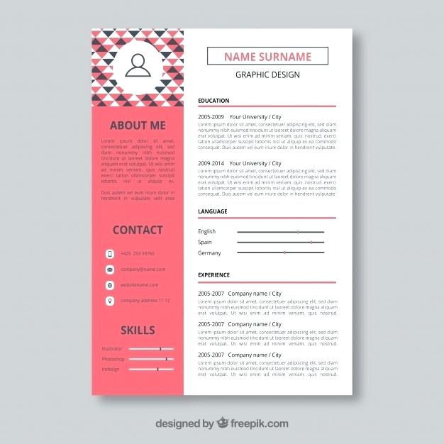 626x626 Demo Graphic Designer Cv Word Template Free Resume Vector Download