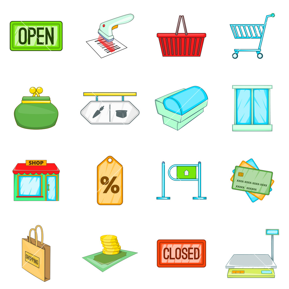 1000x1000 Retail Icons Set Cartoon Illustration Of Retail Vector Icons