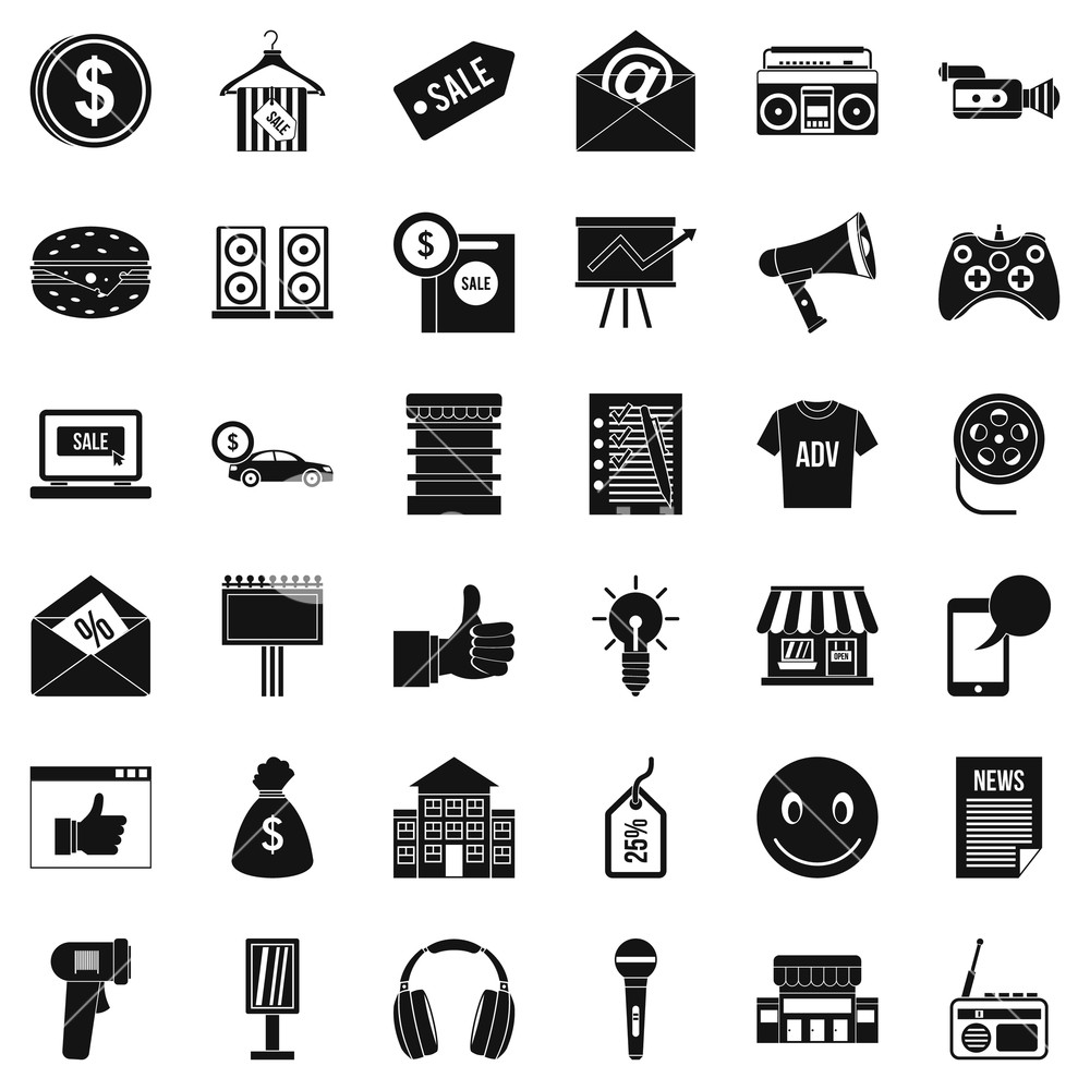 1000x1000 Retail Icons Set Simple Set Of Retail Vector Icons For Web
