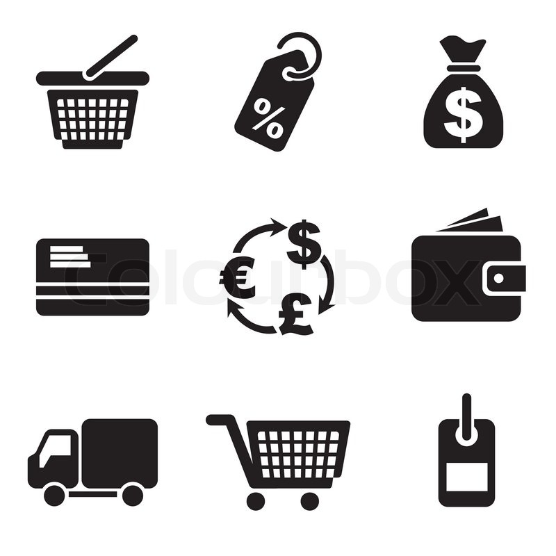 800x800 Set Vector Computer Icons Of Commerce Stock Vector Colourbox