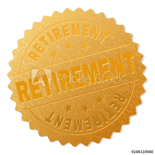 500x500 Retirement Gold Stamp Award Vector Golden Award With Retirement