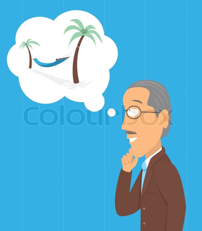 701x800 Senior Thinking Of Retirement Stock Vector Colourbox