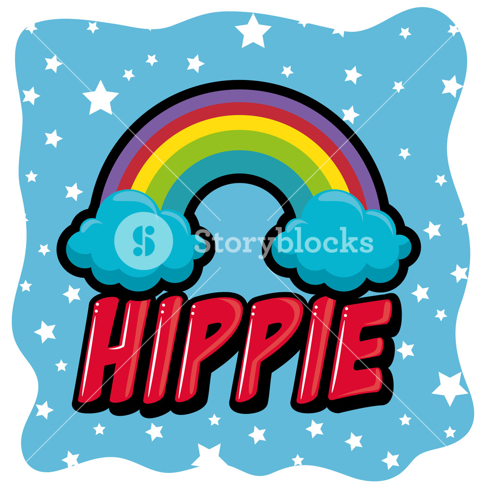1000x1000 Hippie Retro Style Background Vector Illustration Graphic Design