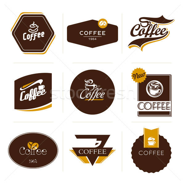 600x600 Collection Of Retro Styled Coffee Labels, Frames And Badges
