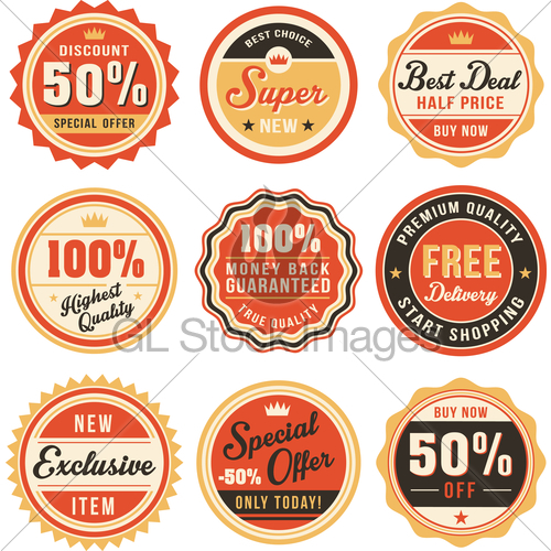 500x500 Retro Badge Vector Set Gl Stock Images