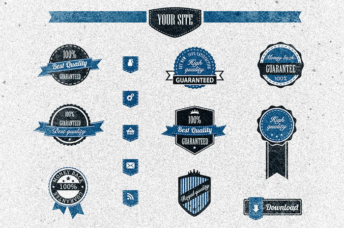 700x465 Retro Badges Vector Pack