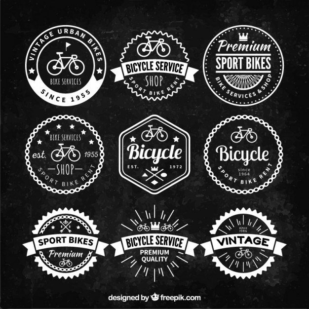 626x626 Retro Bike Badges Vector Premium Download