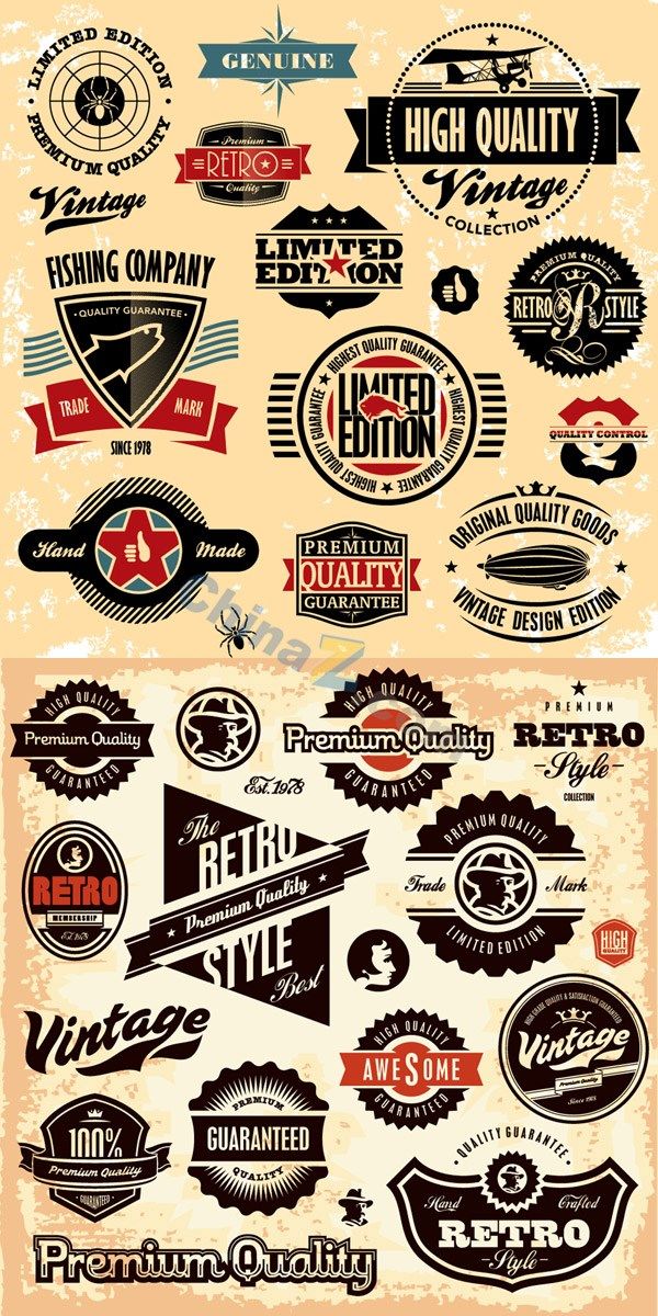 600x1200 Retro Label Stickers And Badges Vector G R A P H I C Inspiration