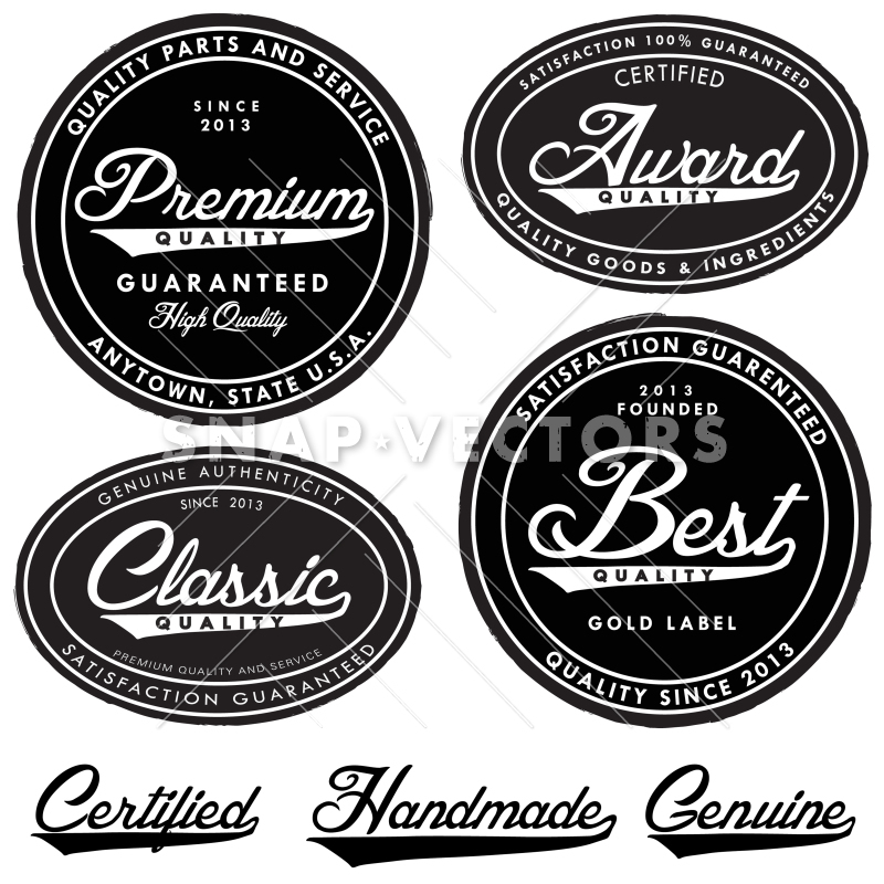 800x800 Vector Clipart Illustrated Retro Badge And Label Set
