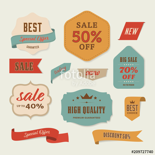 500x500 Best Sale Label And Special Offer Vintage Retro Banner Design
