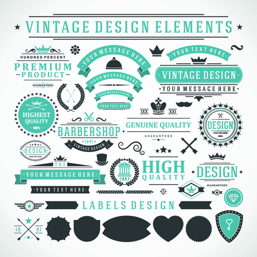 500x500 Vintage Robbon Banner With Labels Vector Free Vector