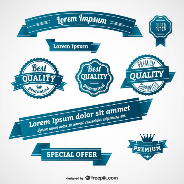 626x626 Blue Retro Badges And Banners Vector Free Download