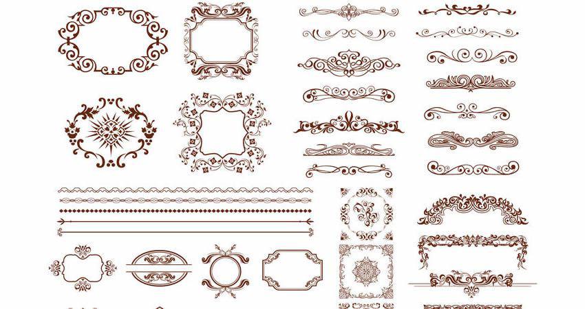 850x450 Free Ornaments, Frames Borders Vector Templates