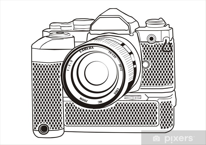 Retro Camera Vector Wall Mural 700x494 Retro Camera Vector Wall Mural