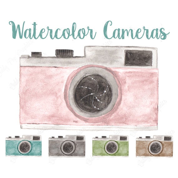Watercolor Retro Cameras Clipart Camera Vector Etsy 570x570 Watercolor Retro Cameras Clipart Camera Vector Etsy