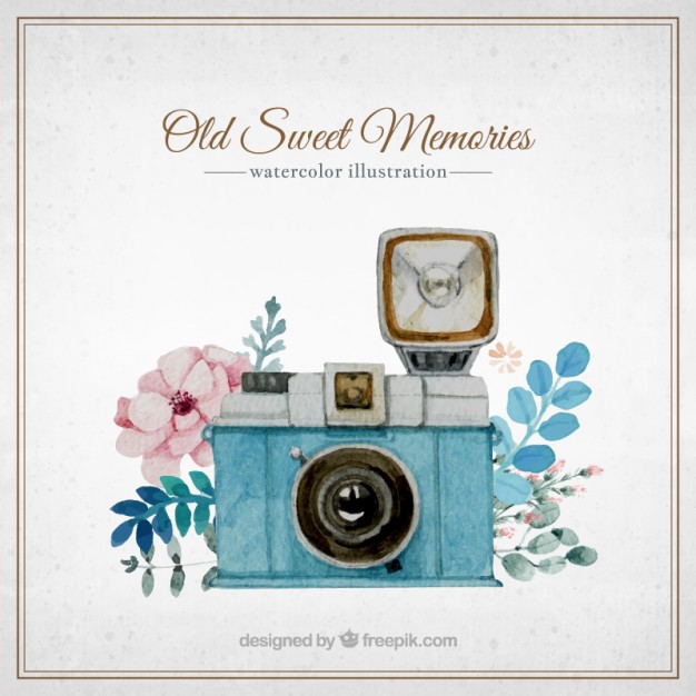 Watercolor Retro Camera Vector Free Download 626x626 Watercolor Retro Camera Vector Free Download