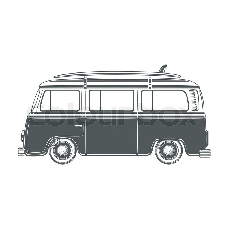 800x800 Retro Vintage Travel Camper Van With Stock Vector Colourbox