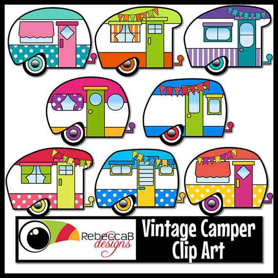 570x570 Attractive Retro Clip Art Vintage Camper Clipart Trailer