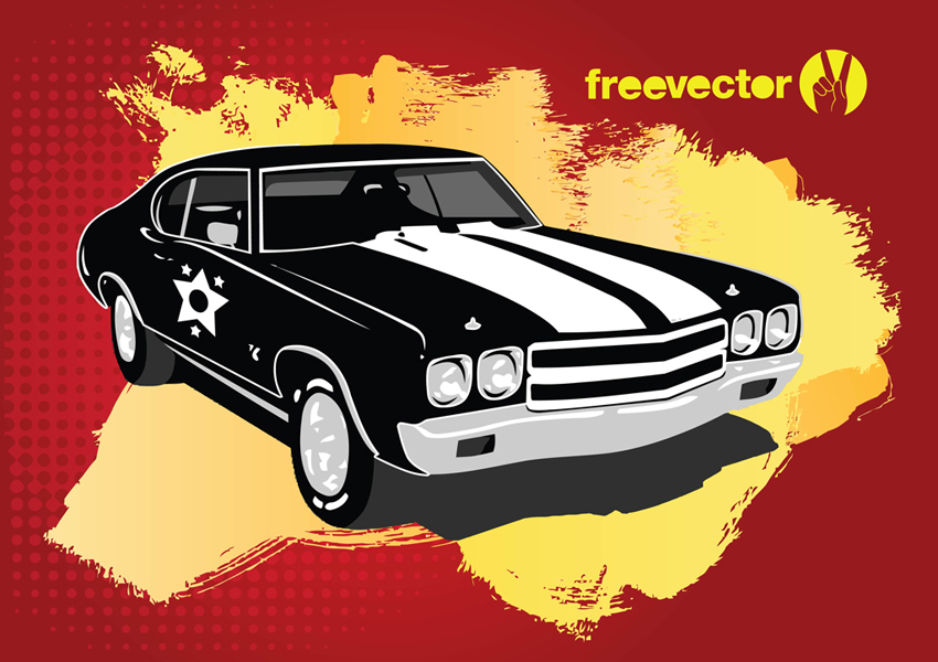 850x600 Retro Car Vector Vector Art Graphics