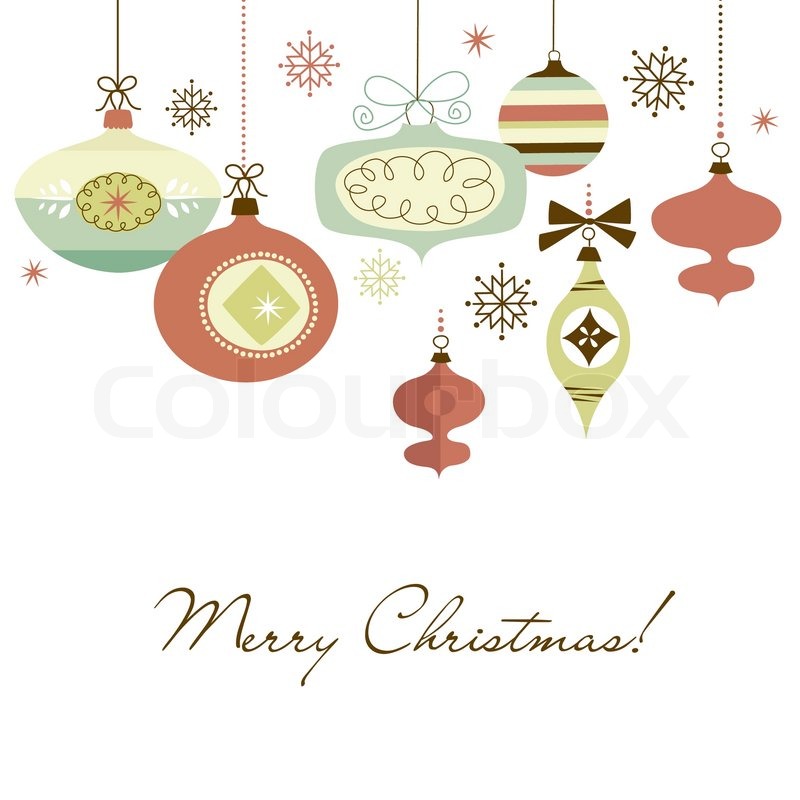800x800 Retro Christmas Ornaments Stock Vector Colourbox