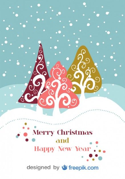 438x626 Retro Christmas Vector Postcard Design Postcard Retro