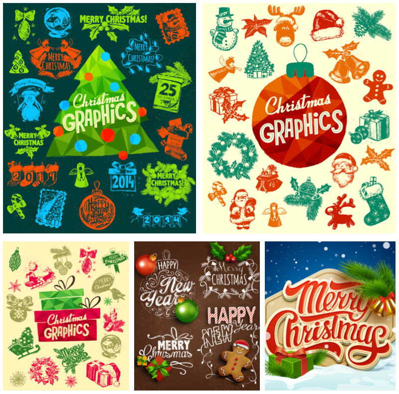 800x790 Retro Christmas Labels And Elements Vector Vector Graphics Blog