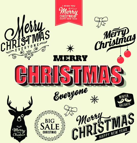 460x480 Set Of Retro Christmas And New Year Backgrounds Vector Free Vector