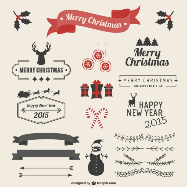 626x626 Vintage Christmas Vector Ornaments Vector Free Vector Download