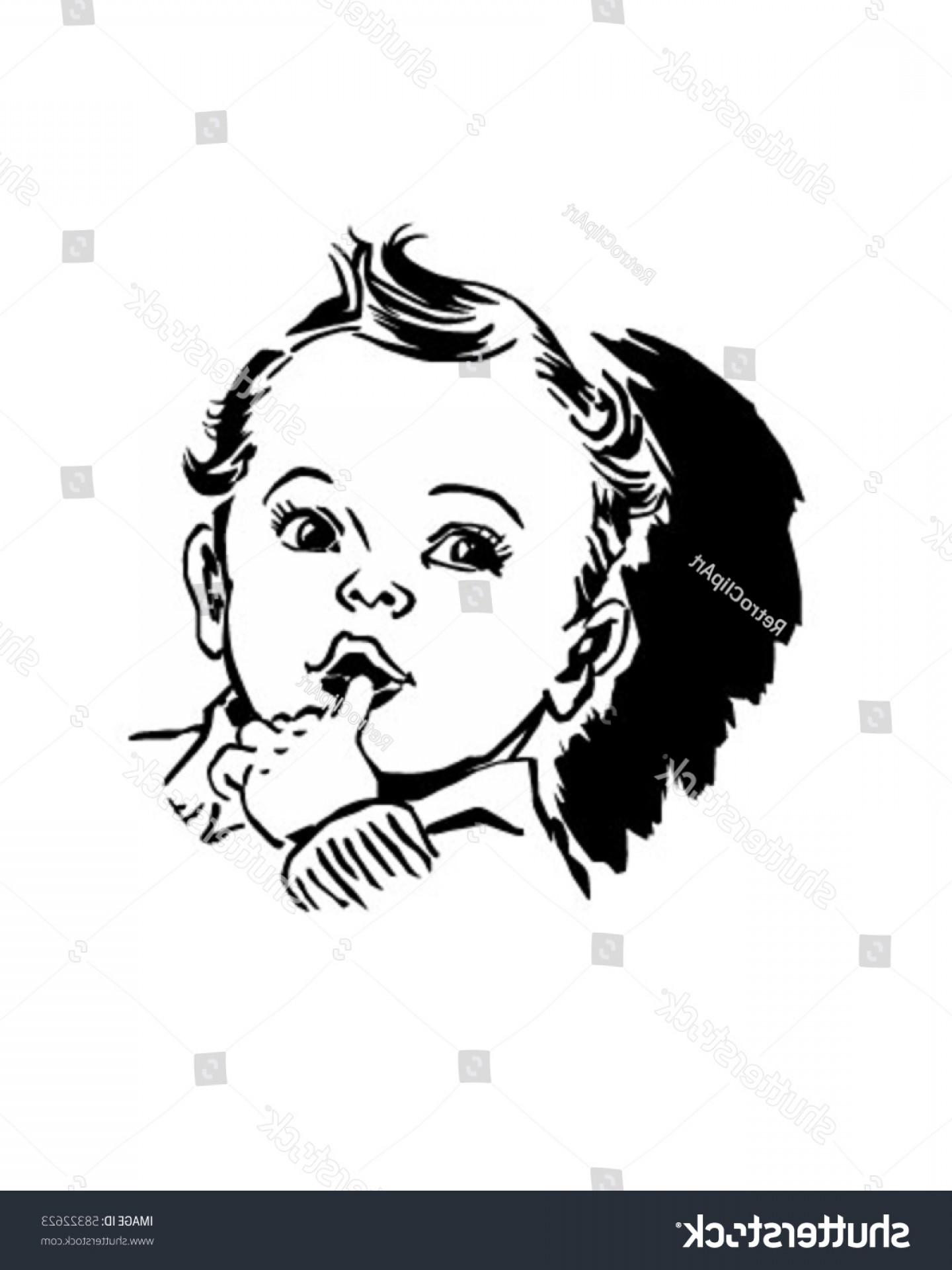 1440x1920 Baby Finger Mouth Retro Clip Art Soidergi