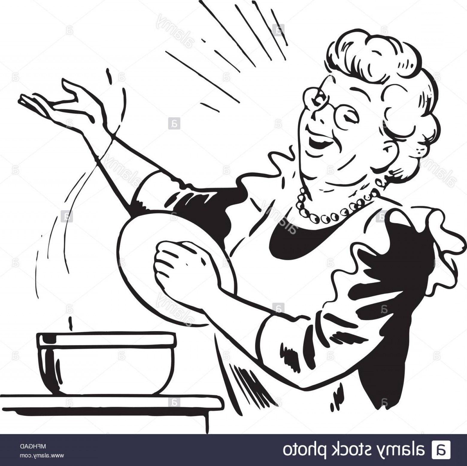 1560x1558 Lady Cook With Pot Retro Clipart Illustration Image Soidergi