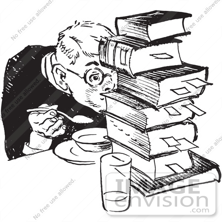 450x450 Retro Clipart Of A Vintage Teenage Boy Hiding Behind Books While