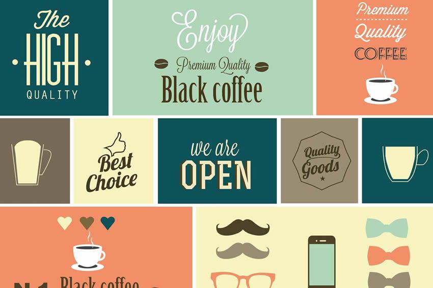 Retro Design Elements Vector