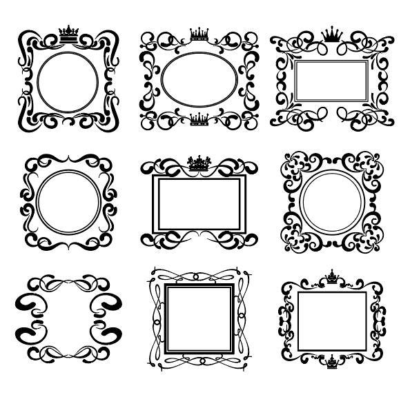 594x592 Hand Drawn Decor Retro Frame Vector Free Download
