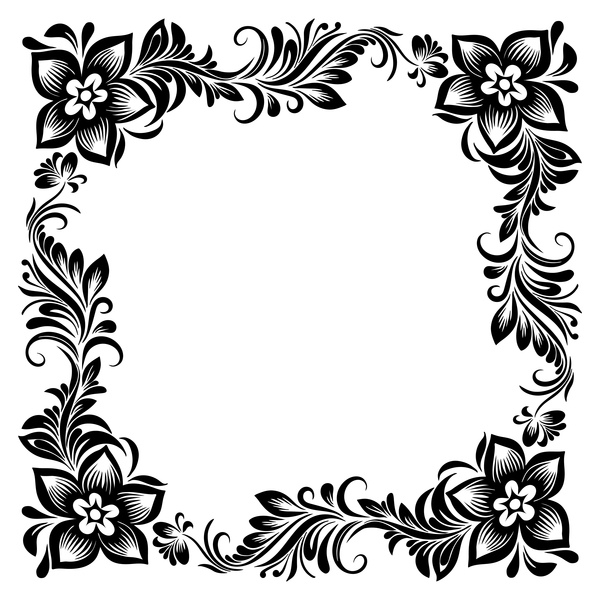 600x600 Ornament Floral Retro Frame Vector Material Free Download