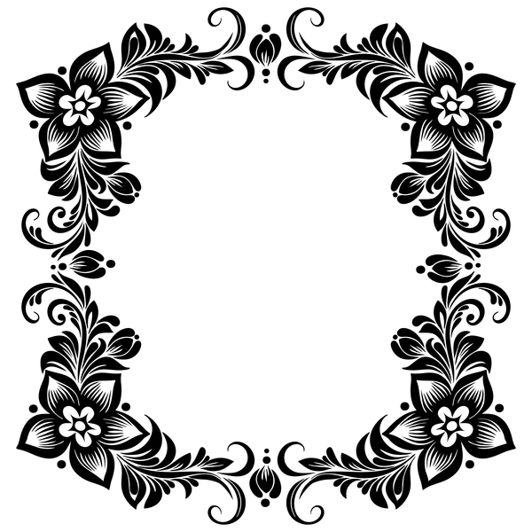 600x600 Ornament Floral Retro Frame Vector Material Free Download