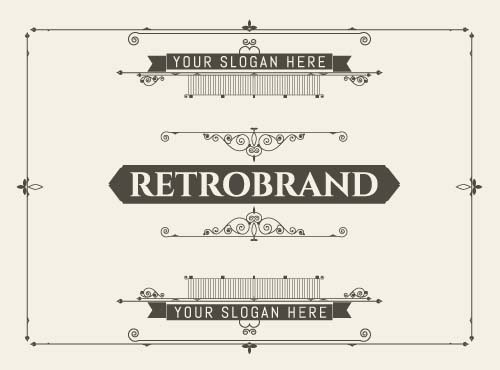 500x370 Retro Brand Card With Ornaments Frame Vector Free Download