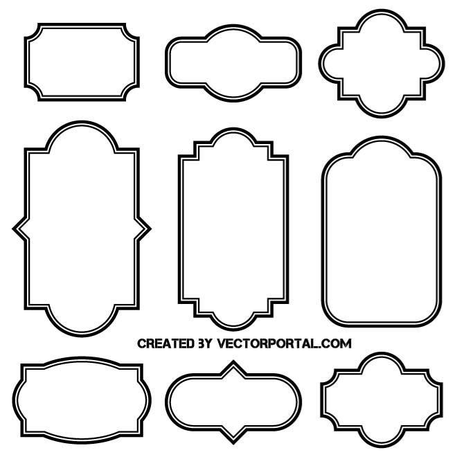 660x660 Set Of Retro Frames Vector Various Vectors Frame, Abstract