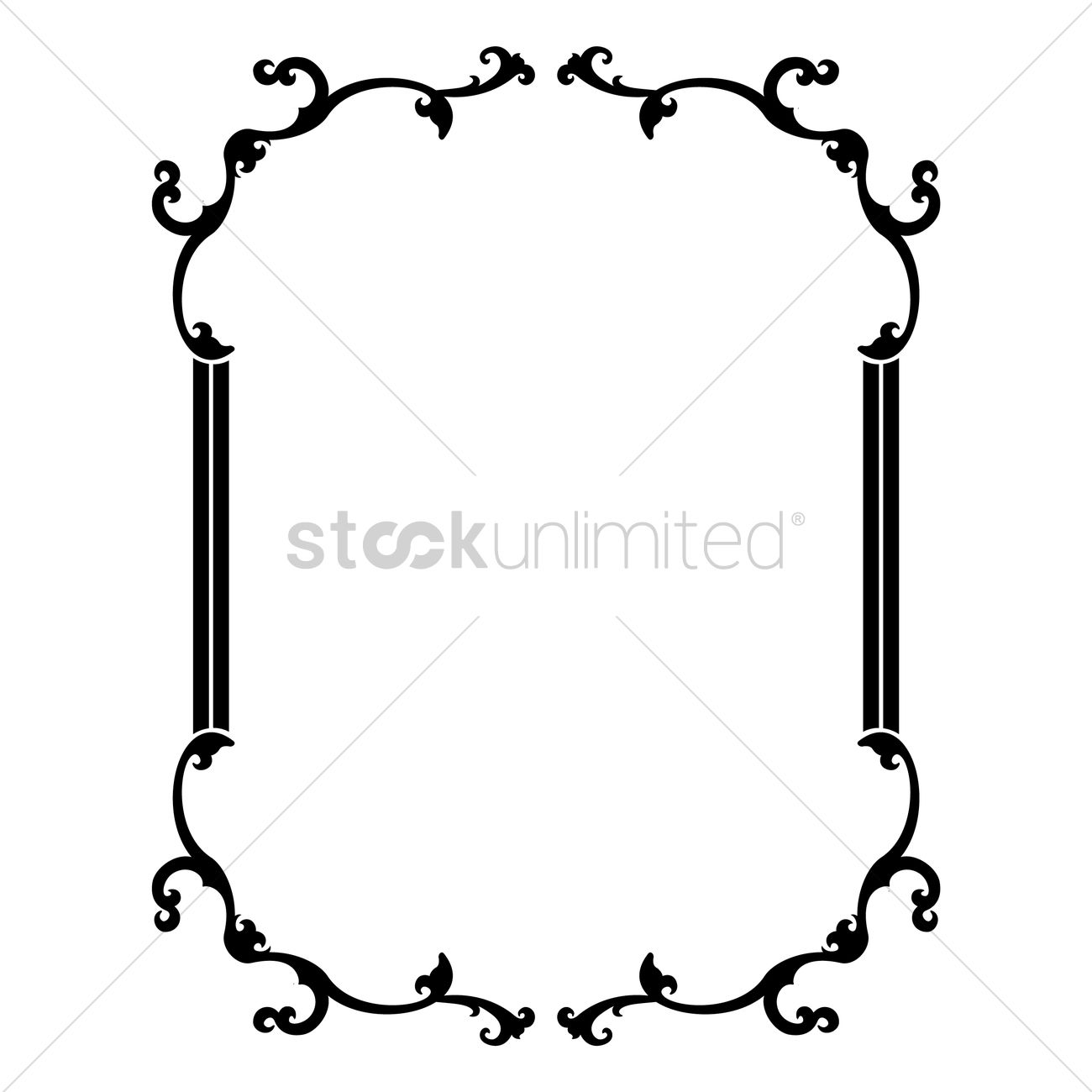 1300x1300 Decorative Retro Frame Vector Image