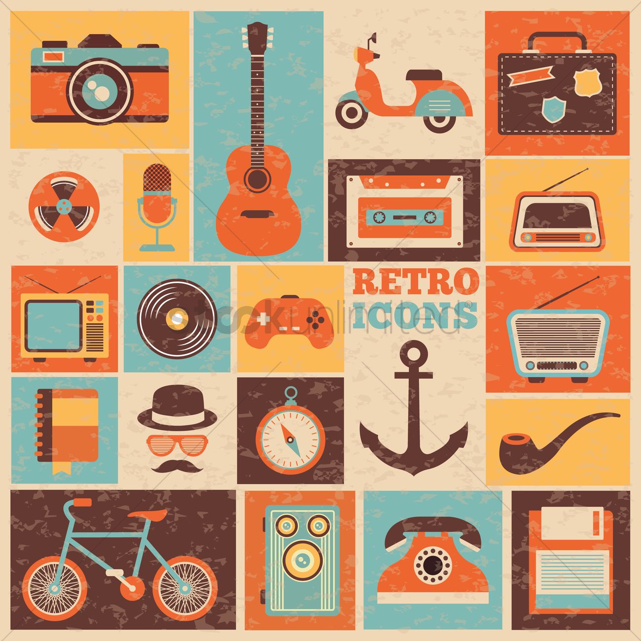 Retro Icons Vector at Vectorified.com | Collection of Retro Icons ...