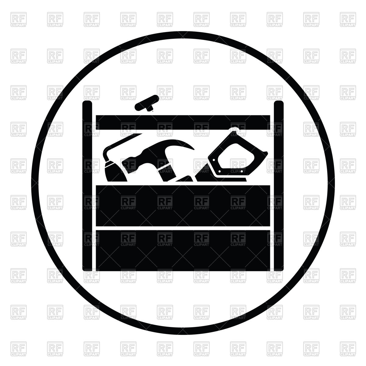 1200x1200 Thin Circle Design Of Retro Tool Box Icon Vector Image Of Icons