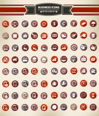 340x397 Vintage Business Icons Vector Set Free Download