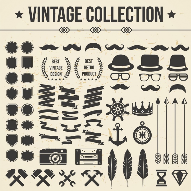 626x626 Vintage Icons Collection Vector Free Download