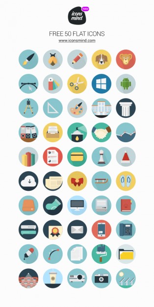 314x626 Flat Retro Icon Set Vector Free Download
