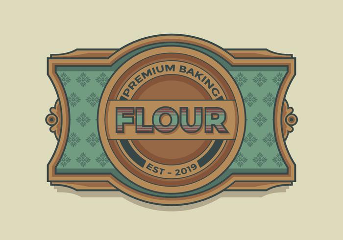 700x490 Premium Baking Flour Retro Label Vector