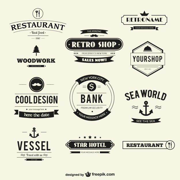 626x626 Retro Labels Pack Vector Free Download