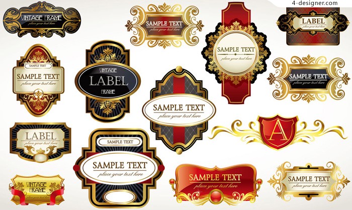 700x418 Designer Gorgeous Retro Label Vector Material