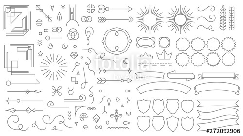 Retro Line Emblem Elements Vintage Decorative Drawing Badges, Old 500x281 Retro Line Emblem Elements Vintage Decorative Drawing Badges, Old