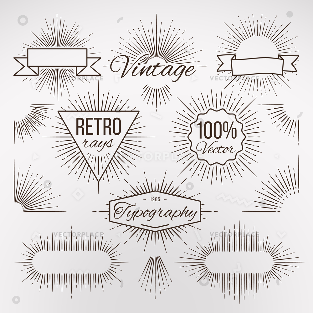 Vintage Burst Shape Decoration For Typography Vector Illustration 1000x1000 Vintage Burst Shape Decoration For Typography Vector Illustration
