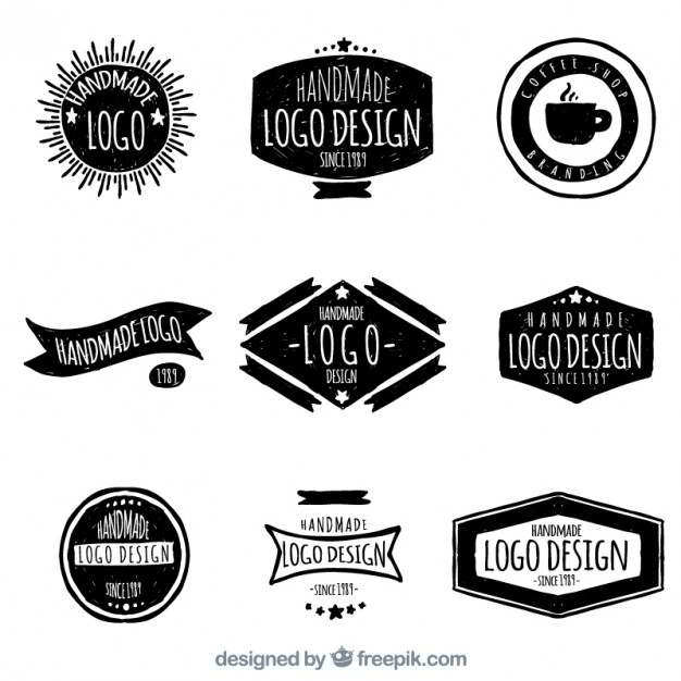 626x626 Hand Drawn Retro Logos Vector Free Download
